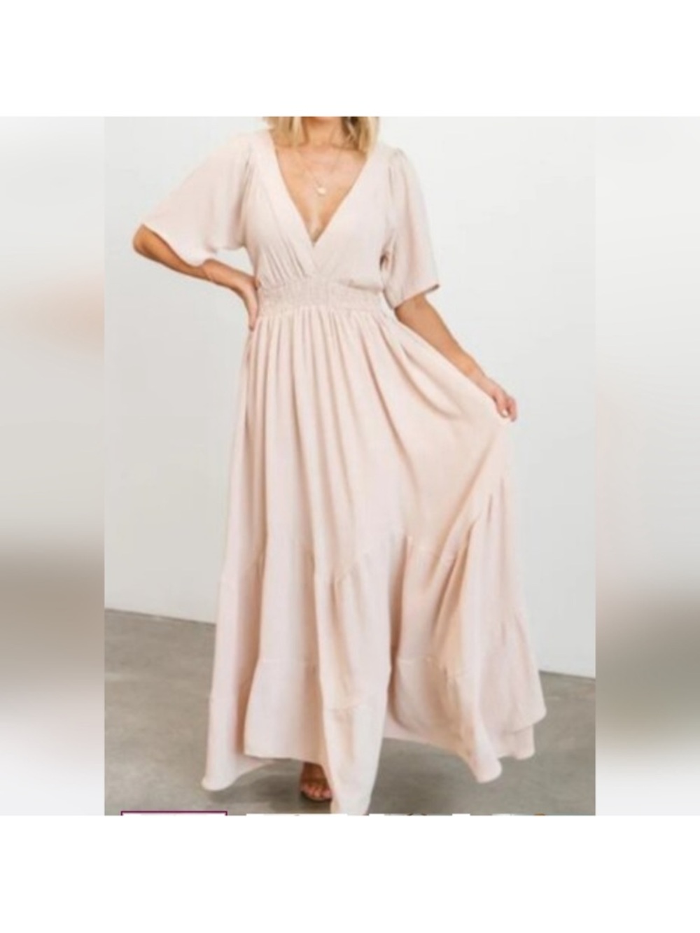 Baltic Born Delilah V-Neck  Maxi Dress in Terracotta
